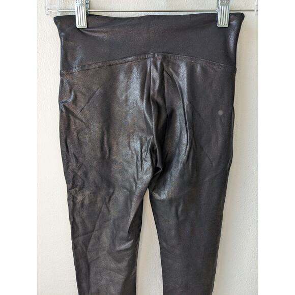 Spanx Size Small Faux Leather Leggings Pants Black High Rise Pull On Stretch - Picture 7 of 12